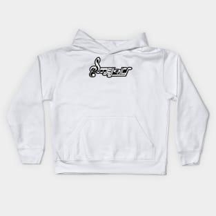 Smellody Logo White with Black Outline Kids Hoodie